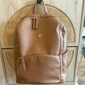 SwissGear Tan Leather Backpack